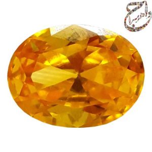 نگین انگشتری سیترین طلایی معدنی