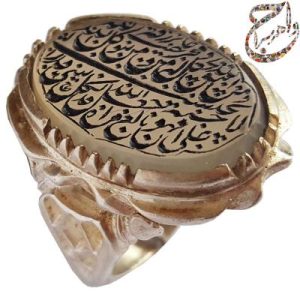 انگشتر عقیق سفید حکاکی (و من یتق الله)