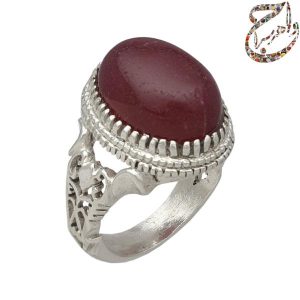 عقیق سرخ هندی رکاب نقره ماشینی