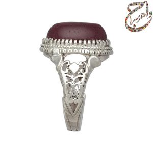 عقیق سرخ هندی رکاب نقره ماشینی