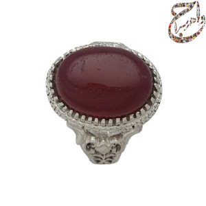 عقیق سرخ هندی رکاب نقره ماشینی