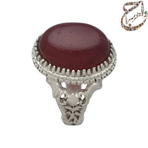عقیق سرخ هندی رکاب نقره ماشینی