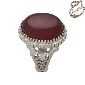 عقیق سرخ هندی رکاب نقره ماشینی