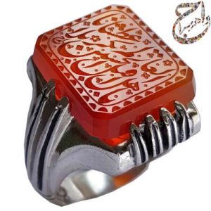 عقیق سرخ یمنی خطی