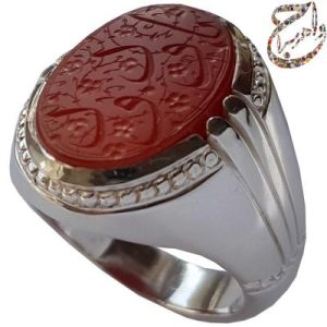 عقیق یمنی خط استاد مدنی رکاب استاد افتخاری