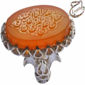 عقیق پرتقالی یمنی خط استاد ربیع