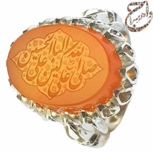 عقیق پرتقالی یمنی خط استاد ربیع