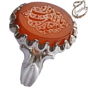 عقیق پرتقالی یمنی خط استاد ربیع
