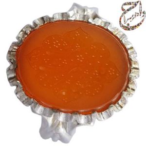 عقیق پرتقالی یمنی خط استاد ربیع