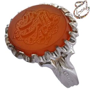 عقیق پرتقالی یمنی خط استاد ربیع
