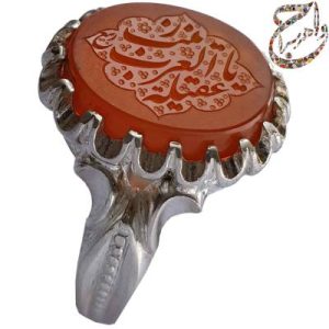 عقیق پرتقالی یمنی خط استاد ربیع