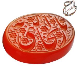 عقیق سرخ آبدار حکاکی استاد متین