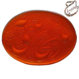 عقیق سرخ آبدار حکاکی استاد متین
