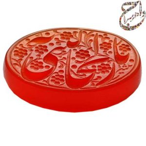 عقیق سرخ آبدار حکاکی استاد متین