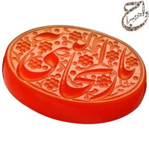 عقیق سرخ آبدار حکاکی استاد متین