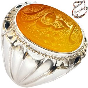عقیق زرد یمنی اصیل خط استاد شمس
