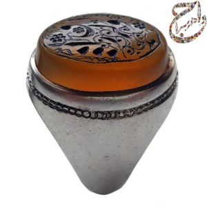 عقیق زرد حکاکی ذکر هو الرزاق