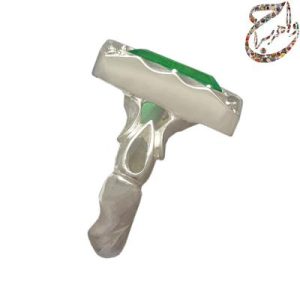 انگشتر زمرد زامبیا رکاب نقره دست ساز مرصع