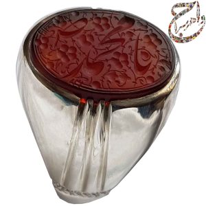 عقیق سرخ یمنی خط استاد مدنی رکاب استاد افتخاری