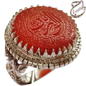 عقیق یمنی حکاکی آیه الوارثین استاد مهدی شمس