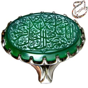 انگشتر عقیق سبز خط مبین