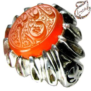 عقیق سرخ یمنی خط استاد رضیعی (مبین)