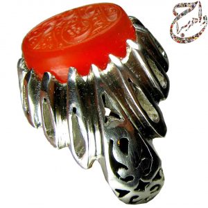 عقیق سرخ یمنی خط استاد رضیعی (مبین)