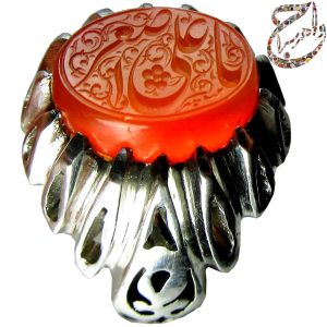 عقیق سرخ یمنی خط استاد رضیعی (مبین)