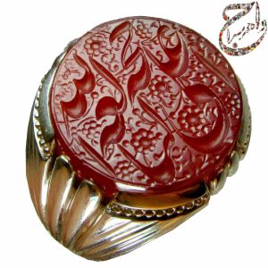 عقیق سرخ یمنی خط استاد رضا قربانی (حرّ)