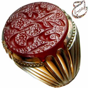 عقیق سرخ یمنی خط استاد رضا قربانی (حرّ)