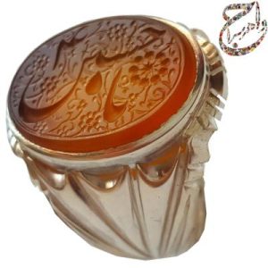 عقیق خط حرّ رکاب نقره ورقه ای سید حسین