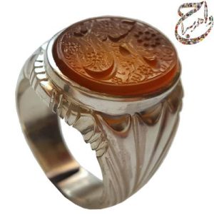 عقیق خط حرّ رکاب نقره ورقه ای سید حسین