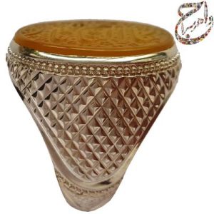 عقیق زرد یمنی خط استاد جواد حیدری (طه)