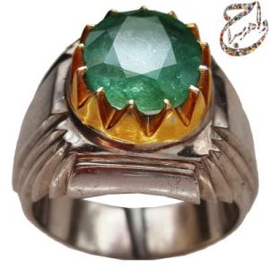زمرد فاخر اصیل با رکاب نقره