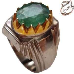 زمرد فاخر اصیل با رکاب نقره