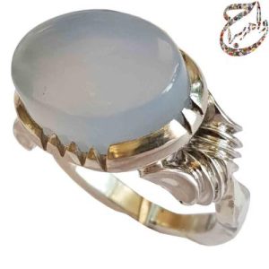 عقیق کبود یمنی با رکاب استاد محمد افتخاری