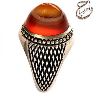 عقیق سرخ سلیمانی رکاب نقره دست ساز
