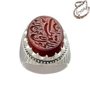 انگشتر عقیق کرزی خطی