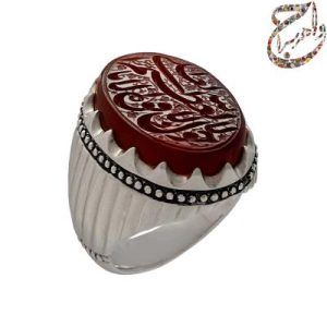 انگشتر عقیق کرزی خطی