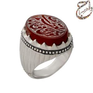 انگشتر عقیق کرزی خطی
