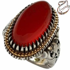 انگشتر عقیق یمنی رکاب فدیوم کاوه