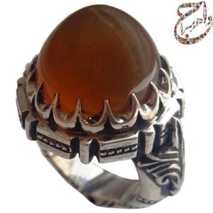 عقیق جزع اصیل یمنی با رکاب استاد بردیا مظهری