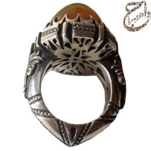 عقیق جزع اصیل یمنی با رکاب استاد بردیا مظهری