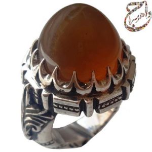 عقیق جزع اصیل یمنی با رکاب استاد بردیا مظهری