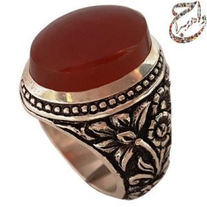 عقیق سرخ یمنی قلمزنی استاد جنگی