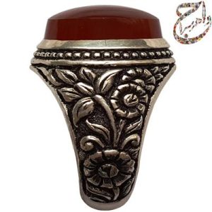 عقیق سرخ یمنی قلمزنی استاد جنگی