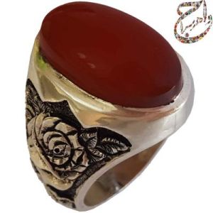 عقیق یمنی پاک رکاب قلمزنی استاد جنگی