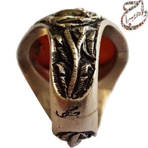 عقیق یمنی پاک رکاب قلمزنی استاد جنگی
