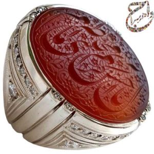 عقیق سرخ یمنی خط طه رکاب مظهری
