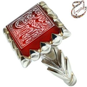 انگشتر عقیق حکاکی یا اباعبدالله الحسین خط مبین